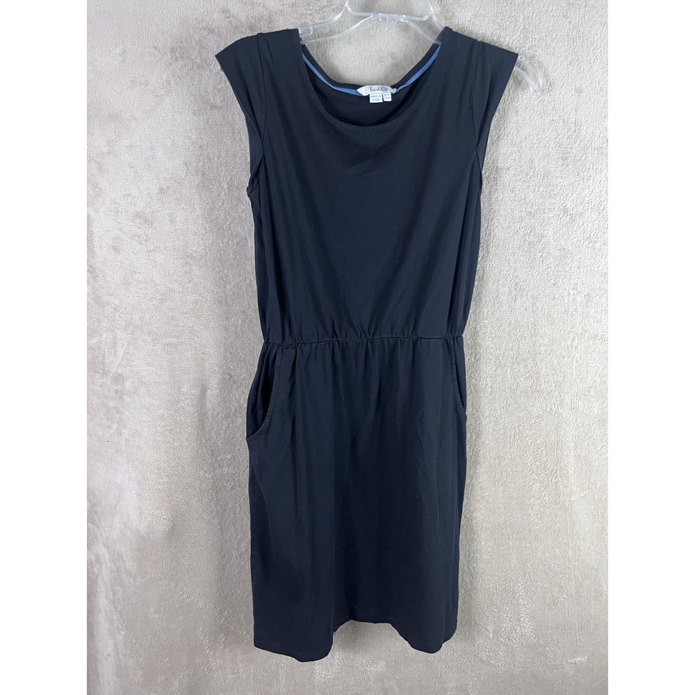 Boden Women's Sleeveless Knee Length Dress Waistband Detail Pockets Black SZ 4R